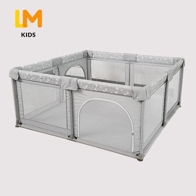 China Easy Folding Rectangle Shape Large Folding Guardrail Playpen Play Yard for Babies Toddlers Adjustable Crawling Guardrail for sale