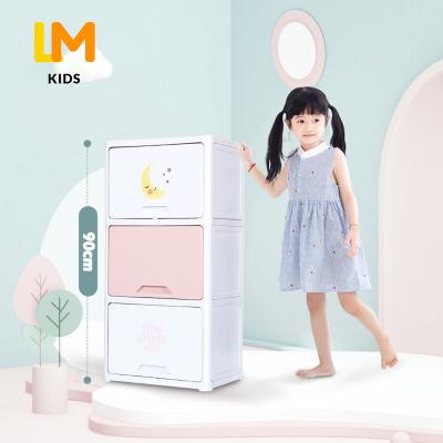 China Modern European Style Children Toys Storage Bookshelf Kids Shelf Baby Clothes Plastic Cabinets for sale