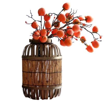 China 2022 Wholesale New Arrival Home Decoration Steep Spike Opens Decorative Straw Lanterns Bamboo Lantern Candle Holders With Handles for sale