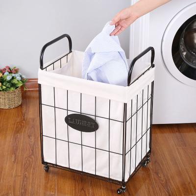 China 2022 Large Modern Popular Laundry Hamper Metal Laundry Baskets With Liner for sale