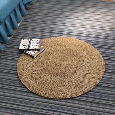 China 2022 Large Height Diameter 120cm Modern Round Picnic Mat With Sea Grass Water Hyacinth Grass Protect Cover for sale