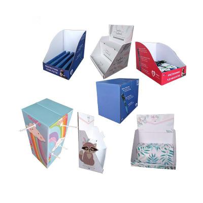 China Recyclable Wholesale Custom Supermarket Goods Retail Corrugated Display Box Paper Display Box Custom for sale