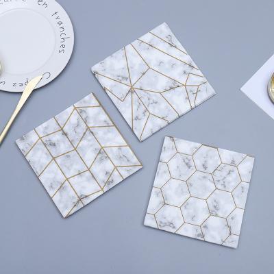 China New Recycled Soft Pulp Tissue Marble Pattern Restaurant Cafe Paper Napkin for sale