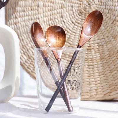 China Nanmu Creative Splice Splice High Quality Sustainable Tree Branch Handle Japanese Wooden Spoon for sale