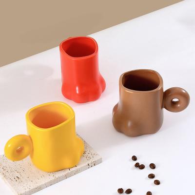 China New come 2022 stocked Cat Claw 260ml ceramic cup porcelain cup home creative lovely for sale