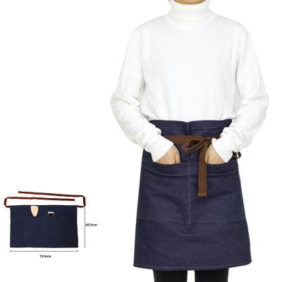 China High Quality Amazon Pure Cotton Denim Waist Half Drinks/Food Color Apron For Waiter for sale