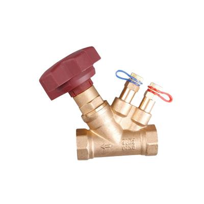 China Dual General Orifice Balance Flow Meter Valve Circuit Regulating Brass 3 Balancing Valves for sale