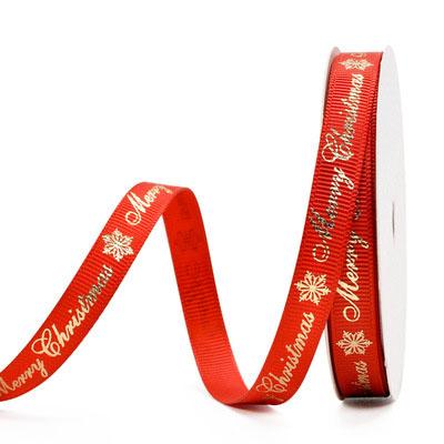 China Recycled/Print/Not Recycle Organza Ribbon Christmas Craft Wired Ribbon 100 Yards Snowflake Red and White Snowflake Sheer Ribbon for sale