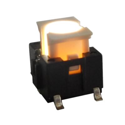 China New 7.2mm size illuminated SMD tact switch with white LED light TS2I-072C-G9-W-BD for sale