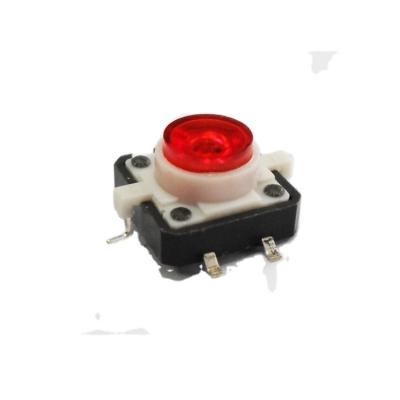 China 12x12mm SMD LED Red Tact Switch TS12I-072C-R-G15.3 for sale