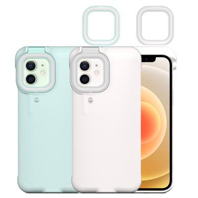 China Laudtec Selfie Fill Light Shockproof Phone Case for iphone 11 pro max ring light 11pro 11 phone case with reverse fill for sale