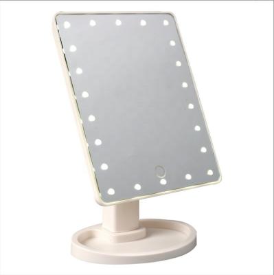 China LED Desktop Storage Vanity Mirror 16/22 Lamp Makeup Mirror. Desktop 360 Rotating Touch Sensor With Light for sale