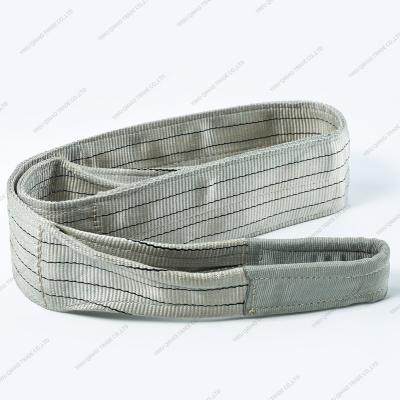 China 7:1 4000Kg 120mm Lifting Safety Factor Customized Lifting Sling 100% Polyester Webbing Sling Length TUV GS, CE Certificate for sale