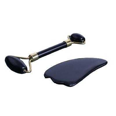 China Factory Supply Natural Jade Roller Wholesale Face Roller Gua Sha Jade Roller Guasha Massage Portable Factory Supply Double Headed Jade Roller for sale