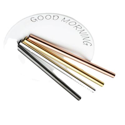 China Disposable Metal Drink Straw Milk Tea Straw Eco - Friendly Stainless Steel Color Wide Caliber for sale