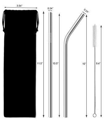 China Custom Sustainable Metal Straw Stainless Steel Reusable Drinking Straw for sale