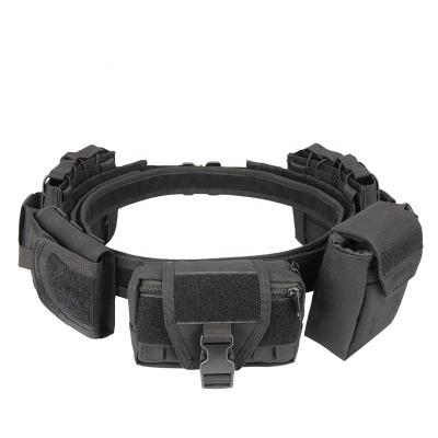 China High Quality Adjustable Molle Waist Packs Pouch 5 Pieces Set Nylon Fabric Belts Tactical Belt For Men for sale