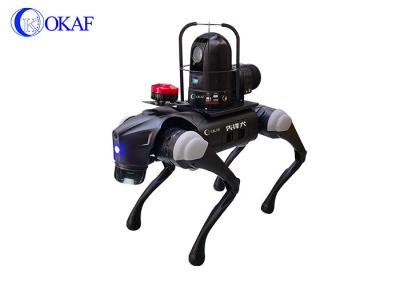 China OKAF Airport subway high speed rail biomimentic quadruped robot dog AI face recognition patrol security robot dog for sale