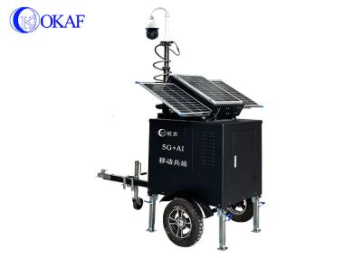 China 200AH PTZ CCTV Camera Surveillance Trailer Mobile Sentry 6m Telescopic Mast for sale