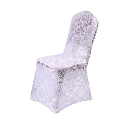 China Simple High Quality Spandex Protector Stretch Gold Stamping Full Chair Cover Elegant Chair Cover For Home Banquet for sale