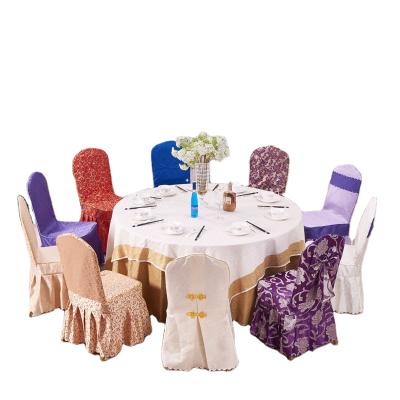 China High Quality New Style Jacquard Double-Layer Slipcovers Jacquard Chair Covers For Wedding Hotel Home Party for sale