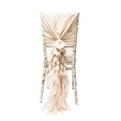 China New Style Disposable Chiffon Chair Sashes Wedding Elastic Chair Sash for sale