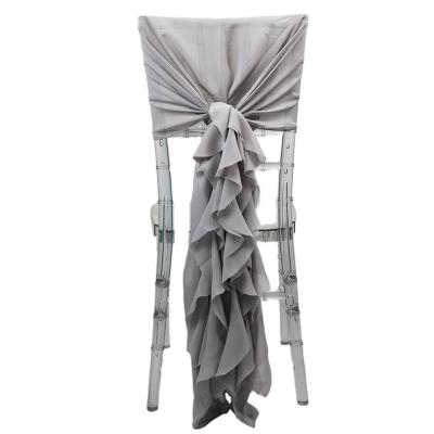 China Wholesale Price Disposable Chiffon Chair Sash With Hood Chair Cover Sashes For Sale for sale