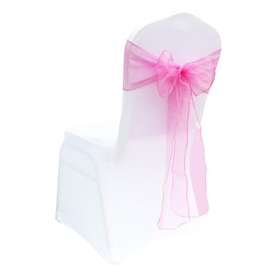 China Simple Decorative Party Hotel Banquet Wedding Chair Sashes Chair Bands Wholesale Organza Chair Sash Ties for sale