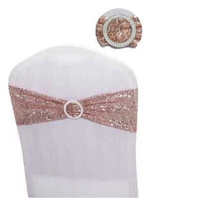 China Plain China hot-selling products are beautiful pink sequin chair sash for sale