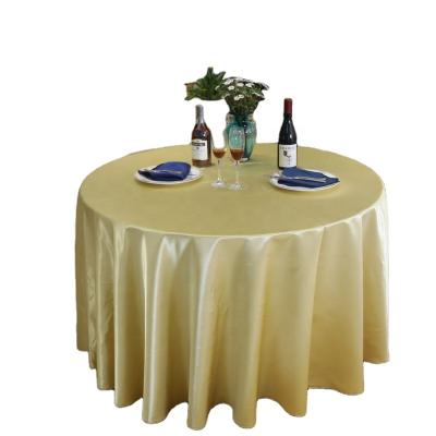 China Polyester disposable ivory restaurant tablecloth new satin tablecloth wedding table cover beige satin party tablecloth for sale