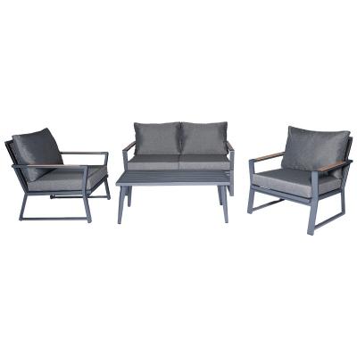 China Chinese Hot Selling outdoor powder coated aluminium frame  furniture high quality rattan garden 5pcs Sofa Set-KD for sale