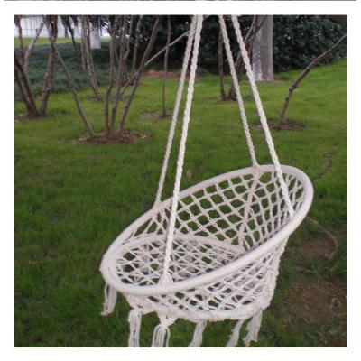 China Outdoor Hanging Chair JXB02 Macrame Indoor/Outdoor Macrame Swing Hammock Rope Round Outdoor Hanging Chair for sale