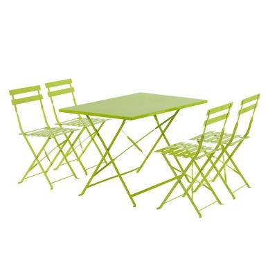 China folding chair 4+1 folding table 4pcs set all weather outdoor table and chairs aluminum folding portable outdoor table for helm chair for sale