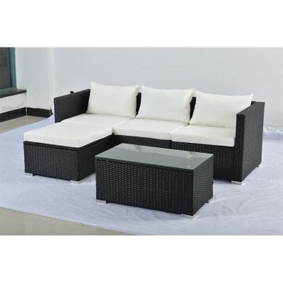 China Sitting Outdoor Reclining Rattan Steel Frame 3seater Patio Furniture Synthetic Rattan Sectional Sofa Sets for sale