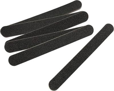 China Nail Care OEM Factory Custom Double Side Nail File 80/100 Sandpaper Plastic black Nail File for sale