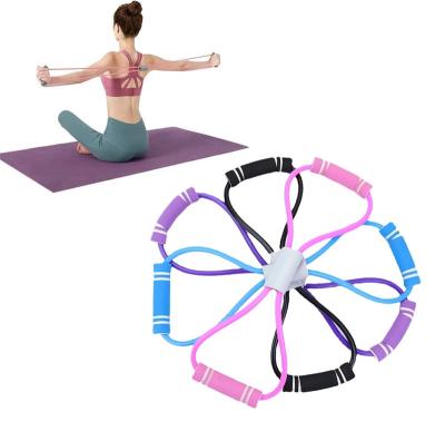 China High Quality Buliding Body Gym Resistance Band Set Shaped Fitness Exercise Yoga 8 Pilates Resistance Band for sale