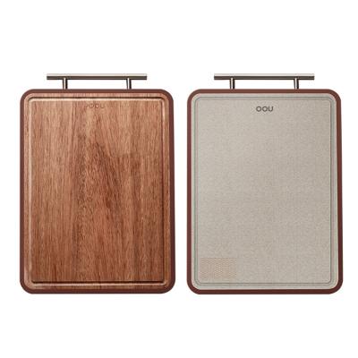 China OOU Viable New Arrive Kitchen Double Sided Food Grade Portable Sharpener Antibacterial PP Cutting Butcher Chopping Board Wooden for sale