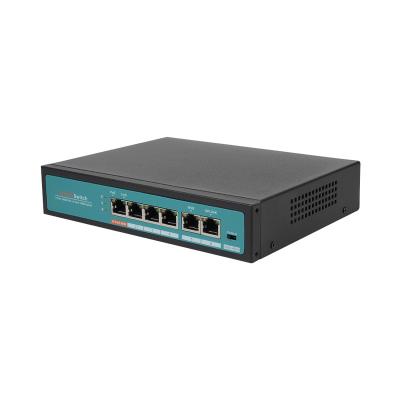 China New 4 10/100M Network 48V VLAN CCTV AI Smart Left Active Hi PoE Switch Support AI Smart PoE Watchdog for sale