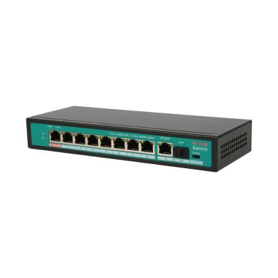 China CCTV Surveillance IEEE Performance 802.3 af/at/bt 1000M High Duplex 8 Duplex RJ45 Gigabit Port Switch Internet Port PoE Switch for sale