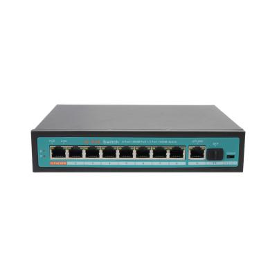 China CCTV Surveillance Wholesale 10 Port Industrial Ethernet PoE Switch For IP Camera Network Solution Gigabit 8 Outdoor Unmanaged PoE Switch for sale