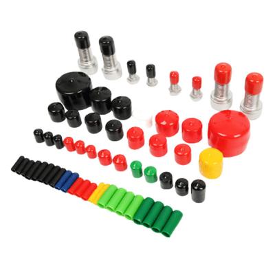 China Protect Screw Durable 3.5mm ID Round Bezel Cover Flexible Screw Thread Protectors Red Vinyl Plastic Dust Anti Bezel for sale