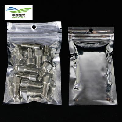 China Custom Printed Mylar Bag Ziplock Moisture Proof With Window 18cm x 12cm Aluminum Foil Packaging Bag For Microchips for sale