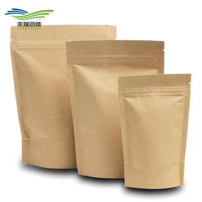 China Custom Barrier Food Packaging Ziplock Stand Up Kraft Paper Bag For Powder for sale