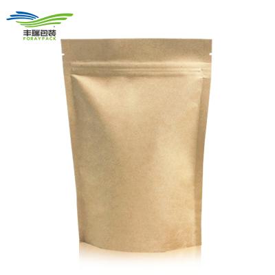 China Recycled Materials Environmental Protection Custom Stand Up Food Packaging Pouch Kraft Paper Ziplock Tea Bag for sale