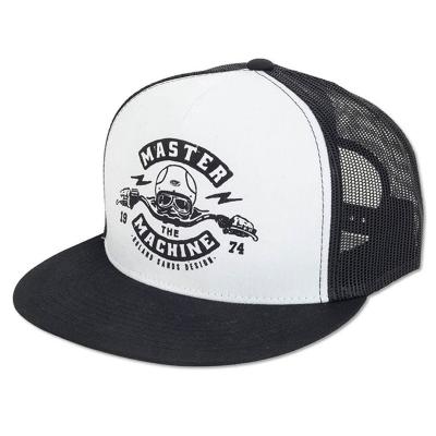 China China Manufacturer Mesh Printed Snapback Hat COMMON Black / Polyester White for sale