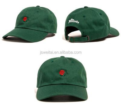 China COMMON High Quality Olive Green Adjustable Rose Embroidery Many Color Options Dad Hats for sale