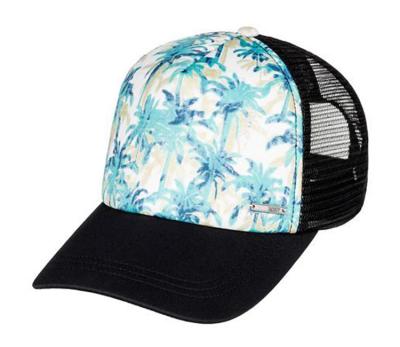 China COMMON Promotional Sublimated Custom Front Panel Logo Trucker Hat With Metal Badge for sale