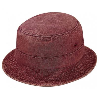 China 2019 Character High Quality Low MOQ Hot Sale Washed Rust Red Denim Bucket Hat for sale