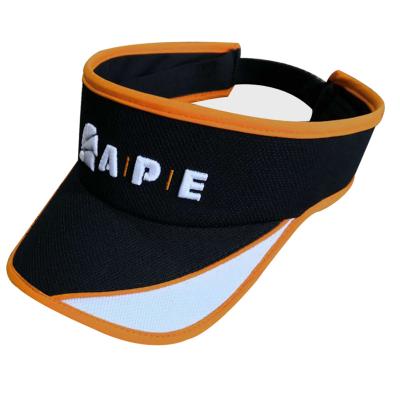 China Lightweight Breathable Mesh Character Fashion Design Custom Logo Black Orange Visors for sale