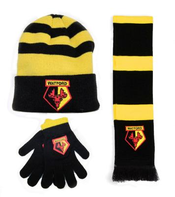 China Custom Low Price Embroidery Logo Winter Knit Hat Scarf And Glove Sets for sale